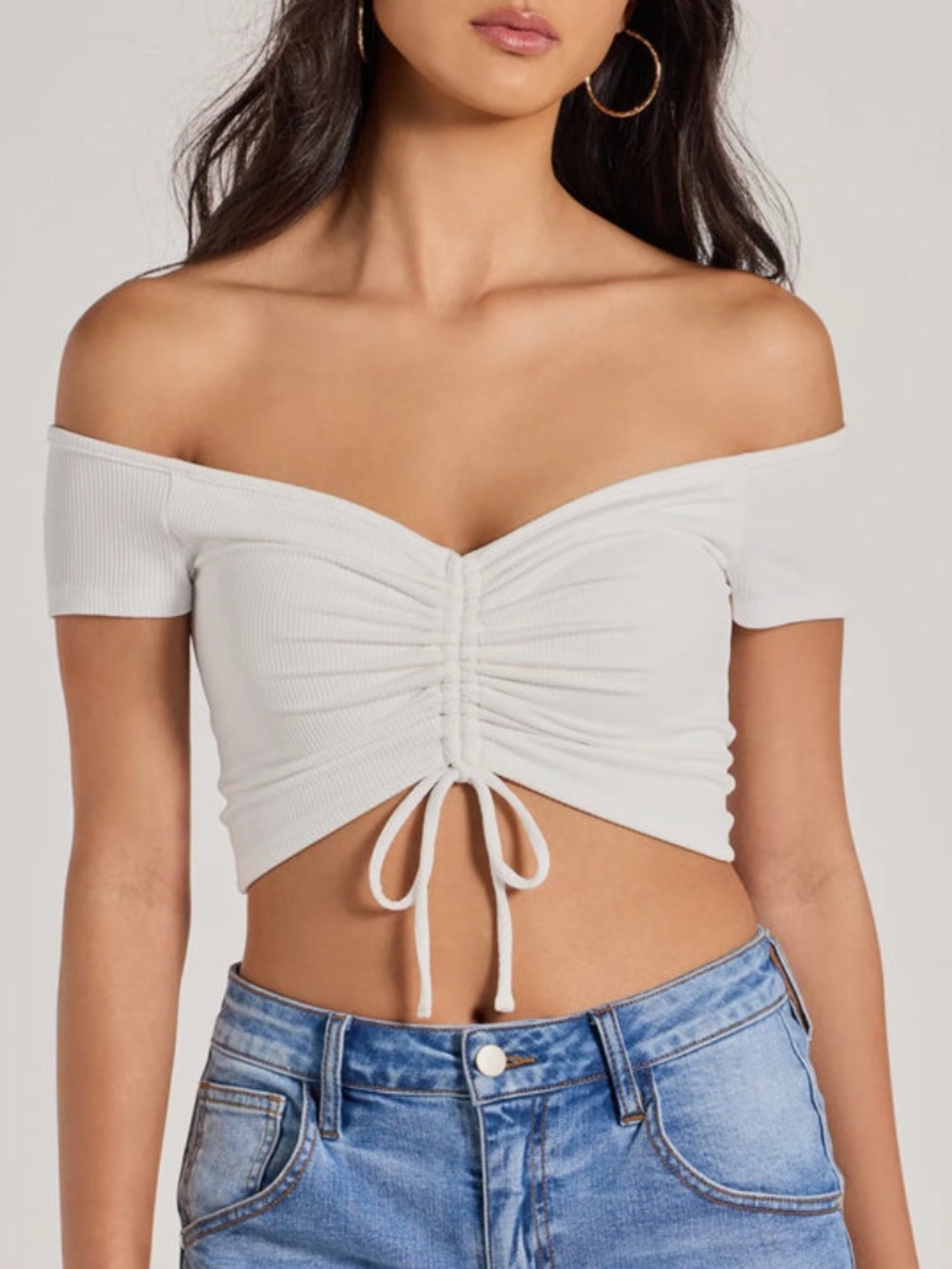 NWT Hollister Ruched Tie-Front Crop Top
